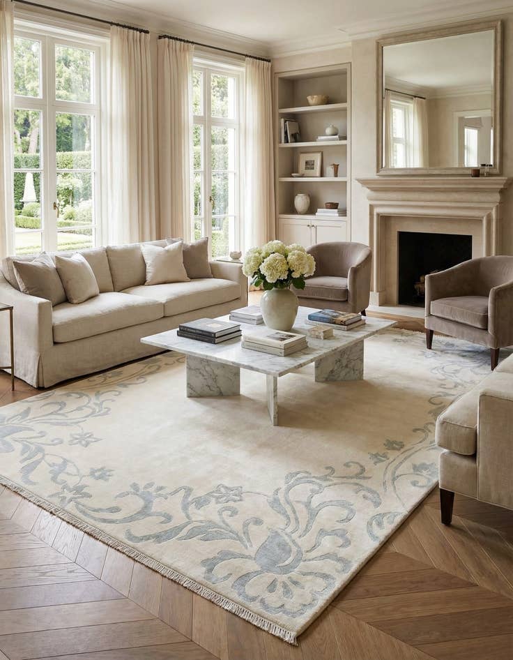 Detail image of 6' 7 x 9' 11  Hand Knotted Darya Wool Rug