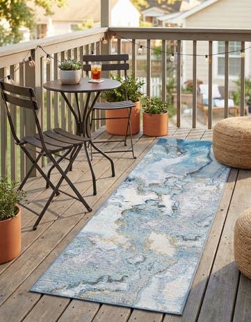 2' x 6' Easy-Clean Modern Indoor / Outdoor Runner Rug