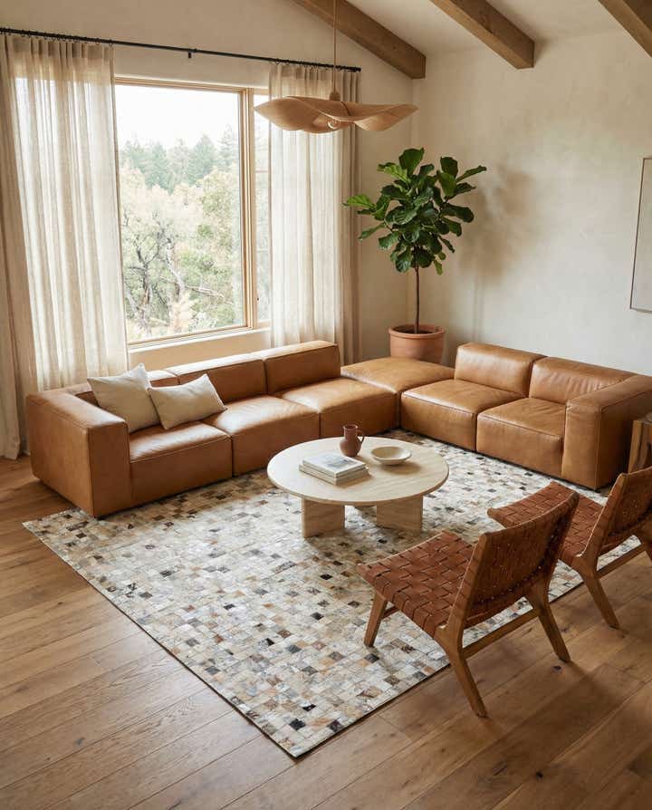 5' x 8' Cowhide Stocks Rug