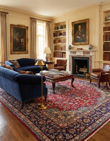 10' x 12' 7 Hand Knotted Isfahan Persian Wool Rug