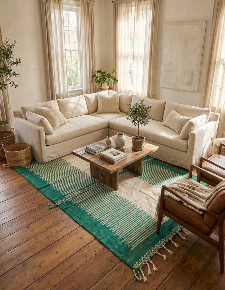 Detail image of  7' x 9' 10  Hand Knotted Moroccan Wool Rug