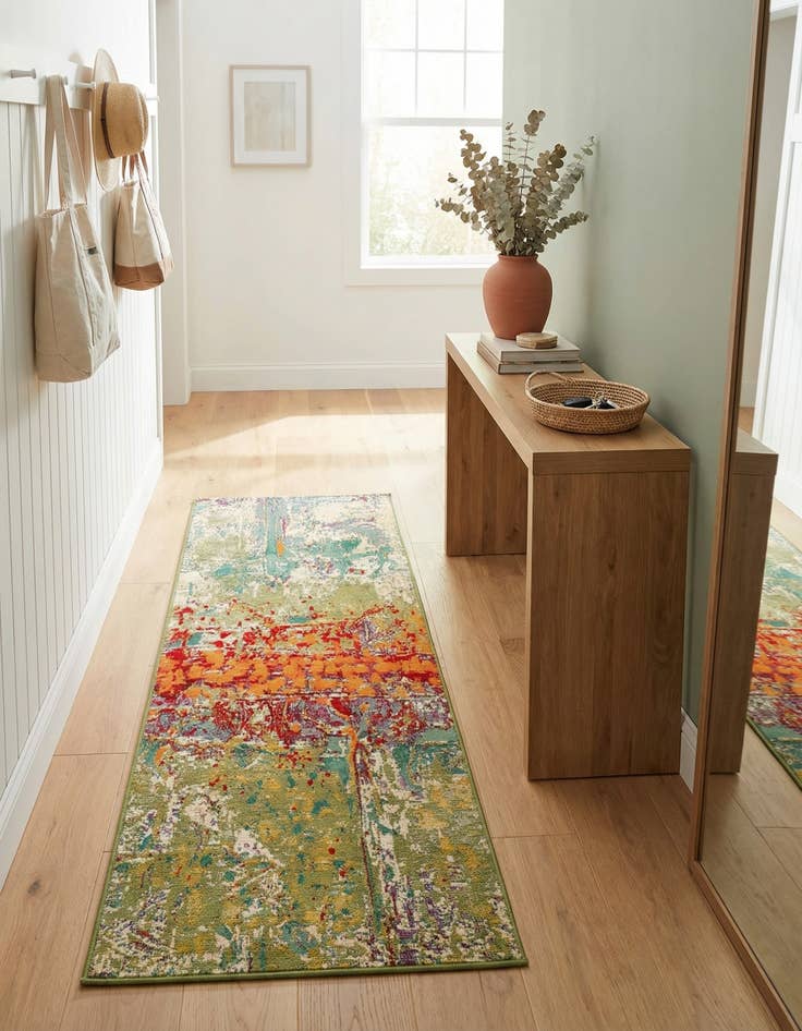 Detail image of 2' x 5' Easy-Clean Modern Indoor / Outdoor Runner Rug