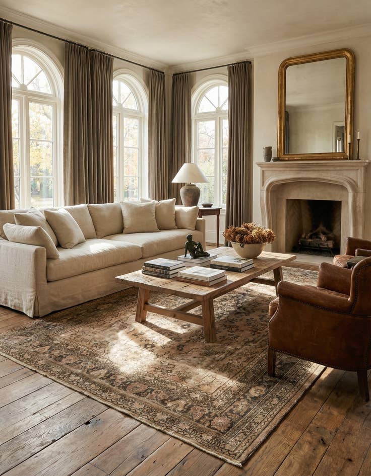 Detail image of  7' x 10' 6  Hand Knotted Ultra Vintage Persian Wool Rug