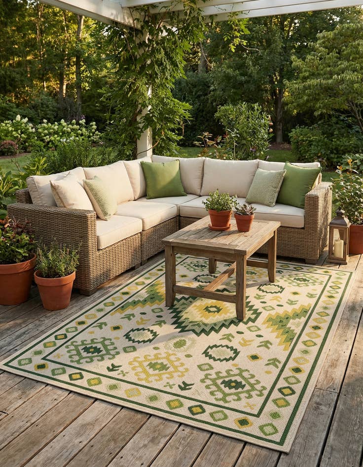 Detail image of 6' x 9'  Washable Baja Indoor / Outdoor Rug