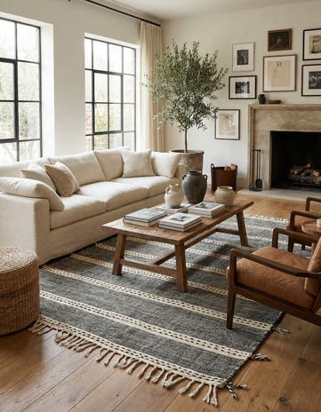 6' 6 x 9' 5 Hand Knotted Moroccan Wool Rug