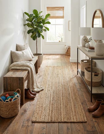 2' 8 x 8' 10 Handmade Braided Jute Runner Rug