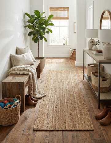 Natural Handmade Braided Jute Runner Rug