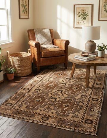 3' 10 x 6' 4 Hand Knotted Ultra Vintage Persian Wool Rug