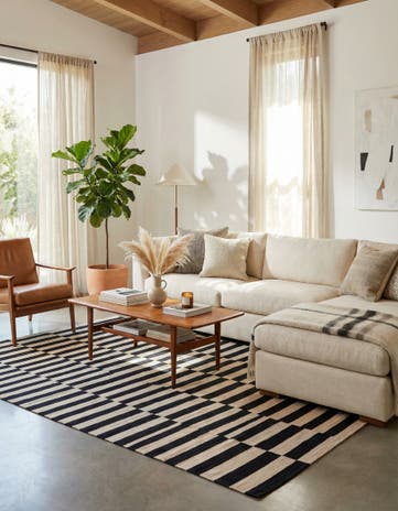5' 7 x 8' Hand Woven Kilim Modern Wool Rug