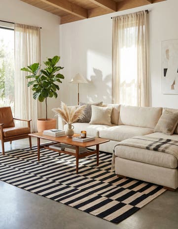 5' 7 x 8' Hand Woven Kilim Modern Wool Rug