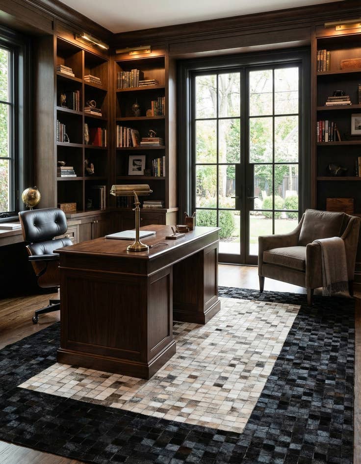 Detail image of 5' 1 x 7' 10 Cowhide - Patchwork Rug