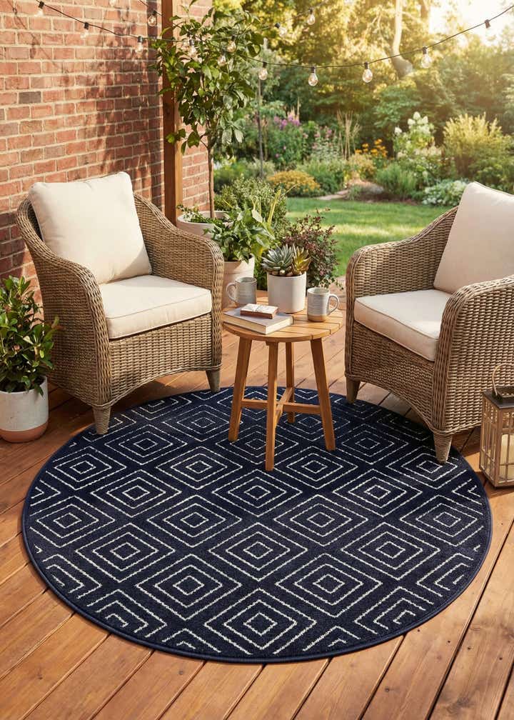 5' x 5' Easy-Clean Sabrina Soto Indoor / Outdoor Round Rug