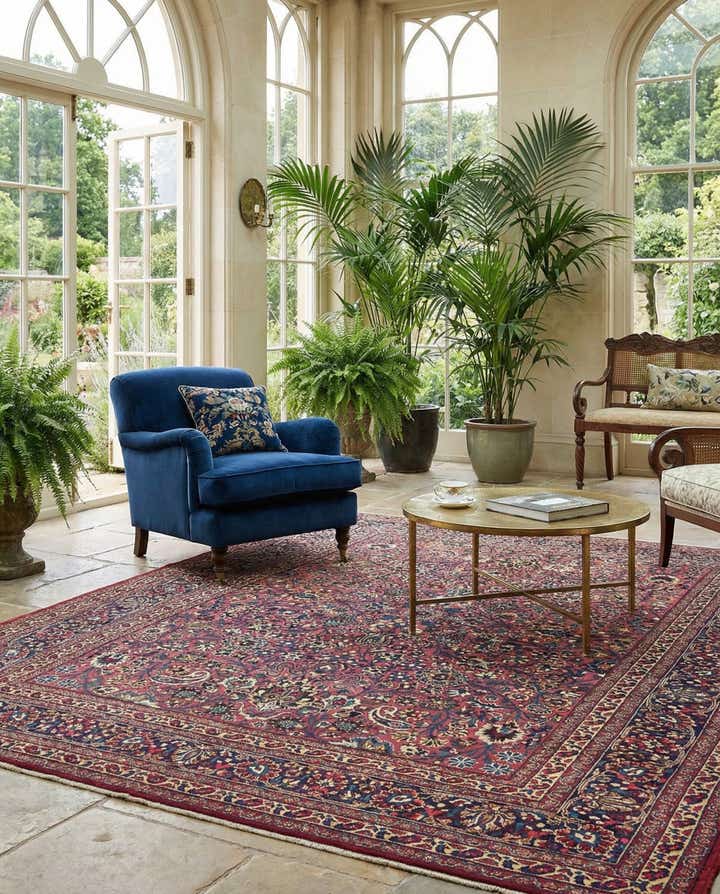 8' 10 x 11' Hand Knotted Mashad Persian Wool Rug