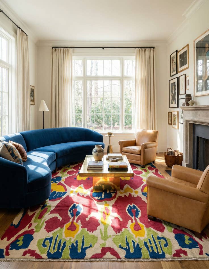 Detail image of  6' 5 x 10'  Hand Knotted Darya Wool Rug