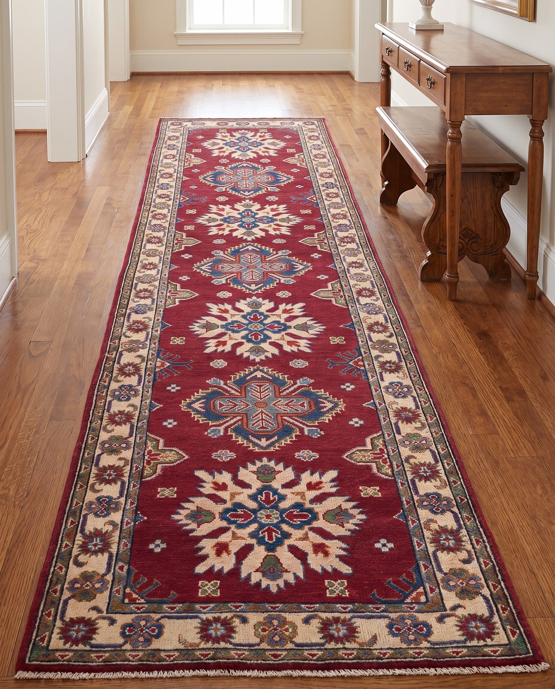 2' 9 x 9' 6 Hand Knotted Kazak Runner Rug