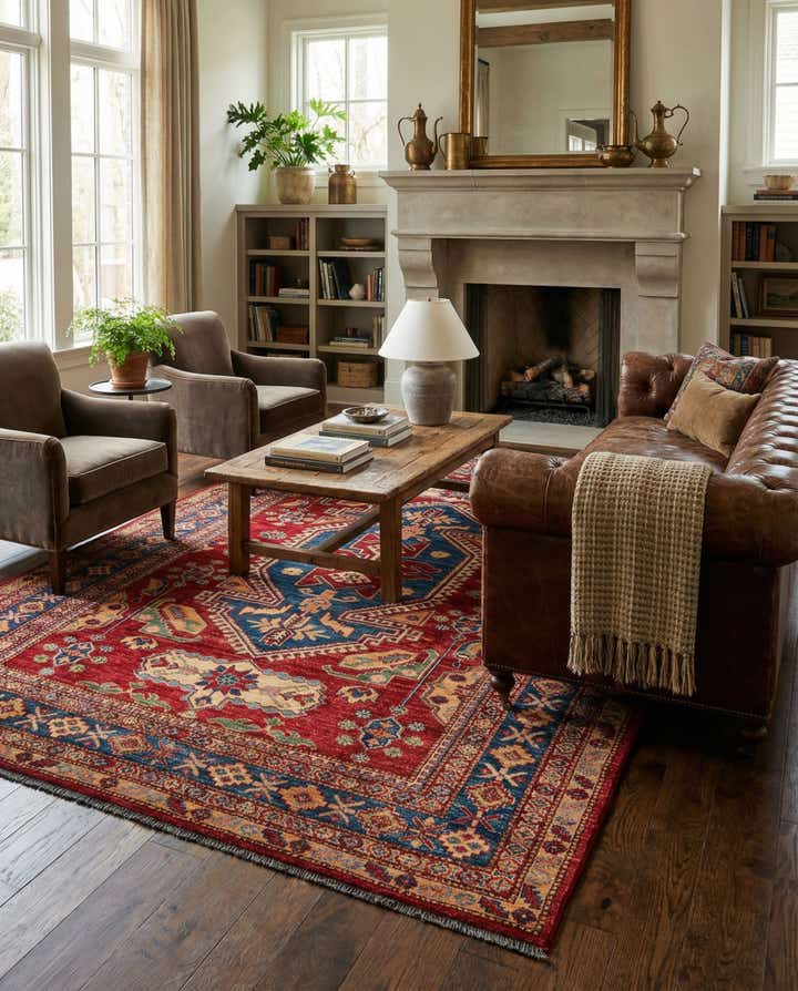 5' 11 x 8' 6 Hand Knotted Kazak Oriental Wool Rug