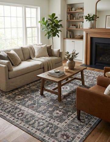 Charcoal Gray Eco Traditional Rug