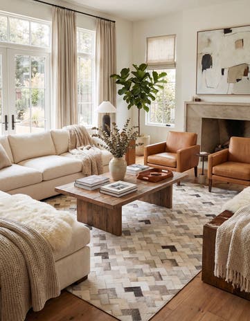 5' 2 x 8' Cowhide - Patchwork Rug
