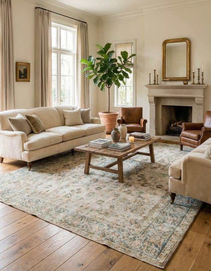 Detail image of 9' 5 x 13'  Hand Knotted Ultra Vintage Persian Wool Rug