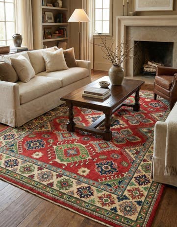 5' 10 x 8' 10 Hand Knotted Kazak Rug