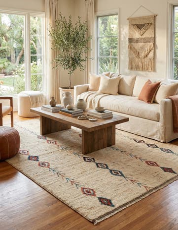 5' 6 x 7' 8 Hand Knotted Moroccan Wool Rug