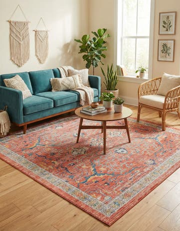 Brick Red Lola Square Rug