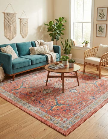 Brick Red Lola Square Rug
