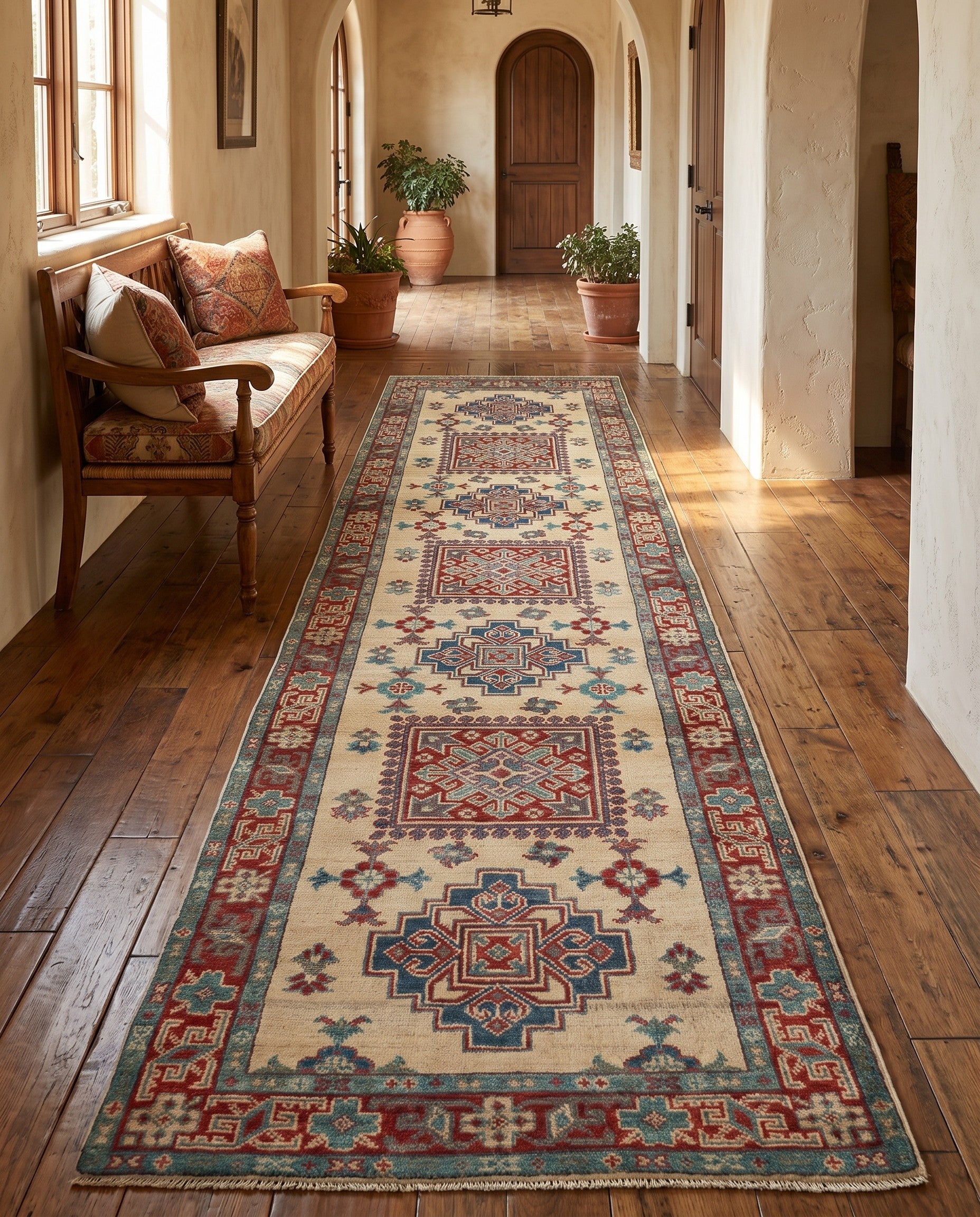 Detail image 3 of 12: 2' 8 x 9' 11 Hand Knotted Kazak Runner Rug