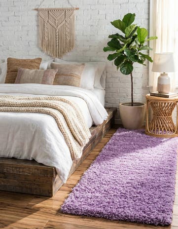 2' x 6' 5 Solid Shag Runner Rug