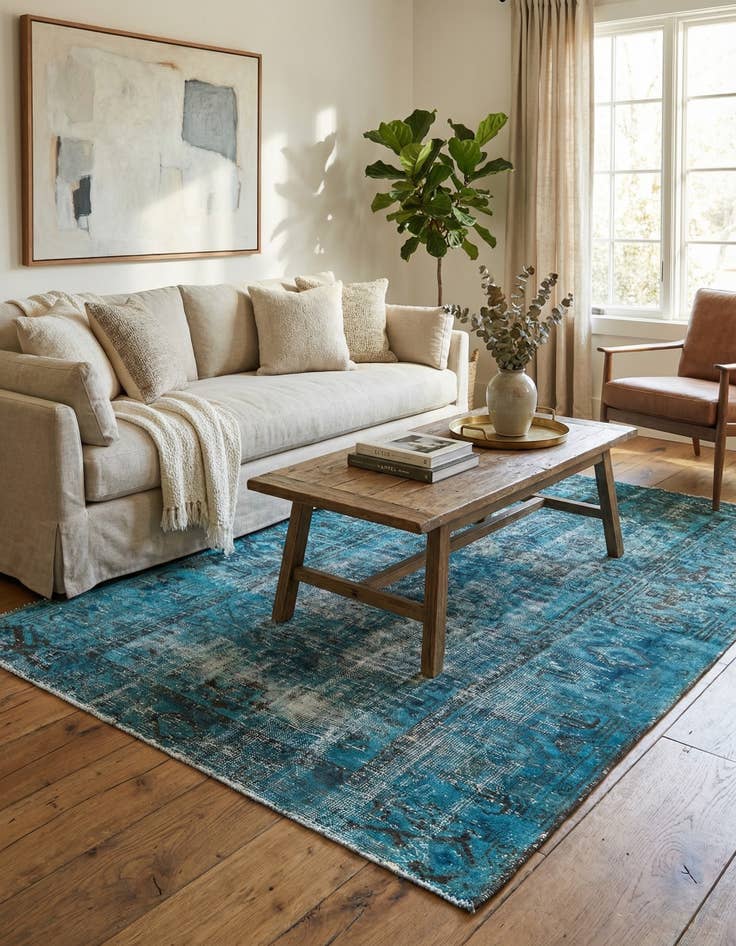 Detail image of 4' 2 x 6'  Hand Knotted Ultra Vintage Persian Wool Rug