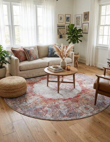7' 10 x 7' 10 Washable Yara Round Rug