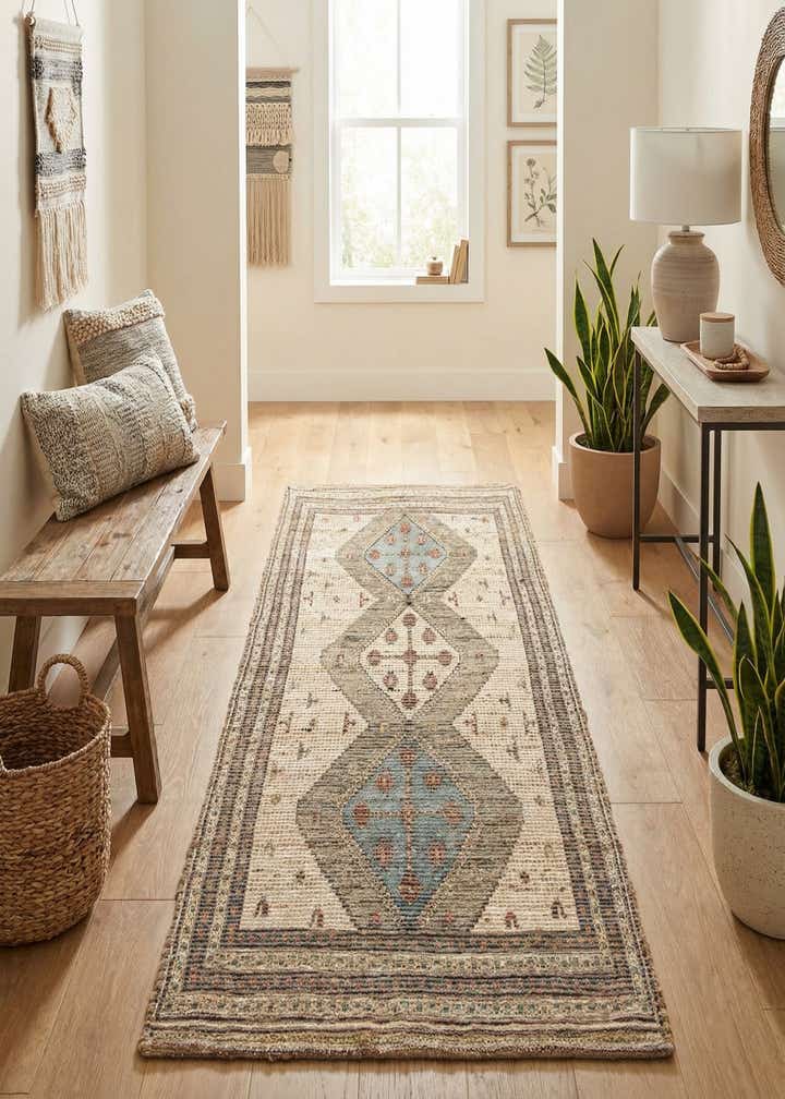 2' 2 x 6' 1 Chenille Jute Runner Rug