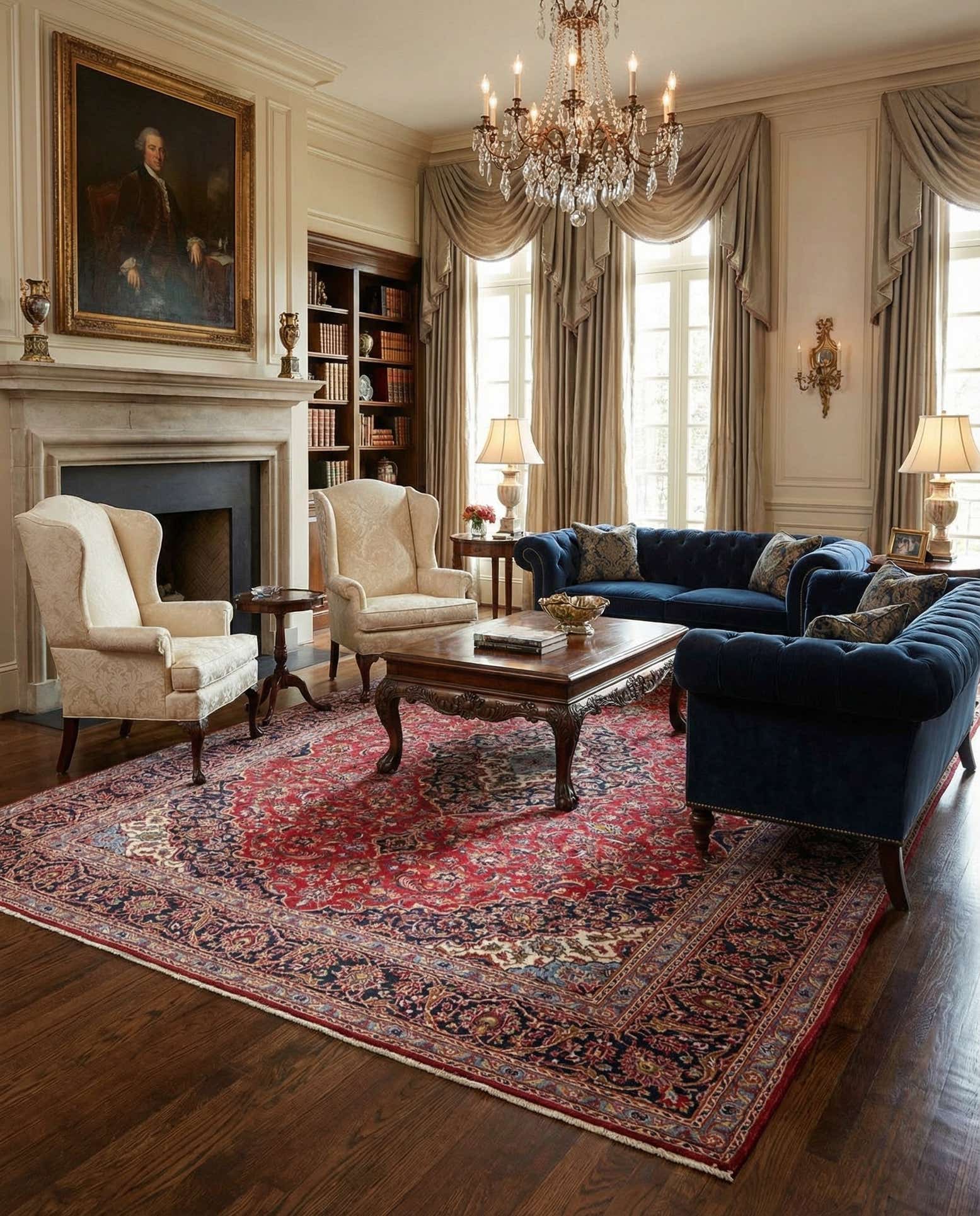 9' 9 x 12' 10 Hand Knotted Kashan Persian Wool Rug