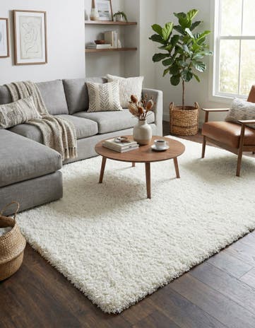 7' 10 x 11' Solid Shag Rug