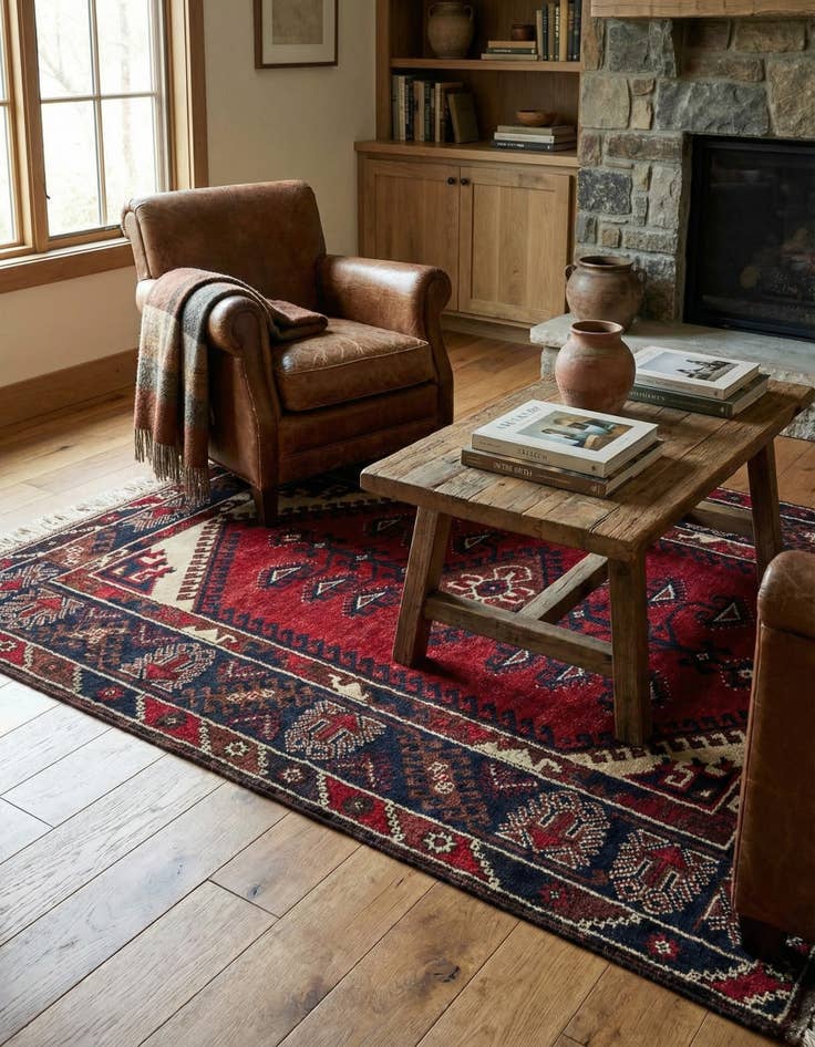 Detail image of 4' x 5' 9  Hand Knotted Balouch Oriental Wool Rug