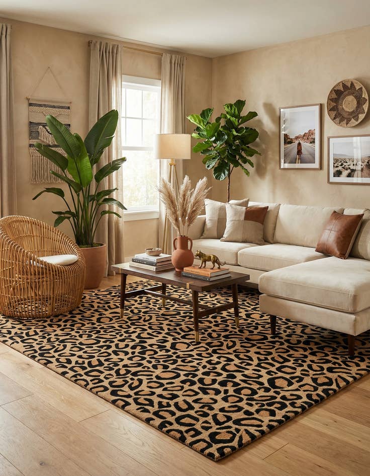 Detail image of 7' 10 x 7' 10 Hand Tufted Safari Wool Square Rug