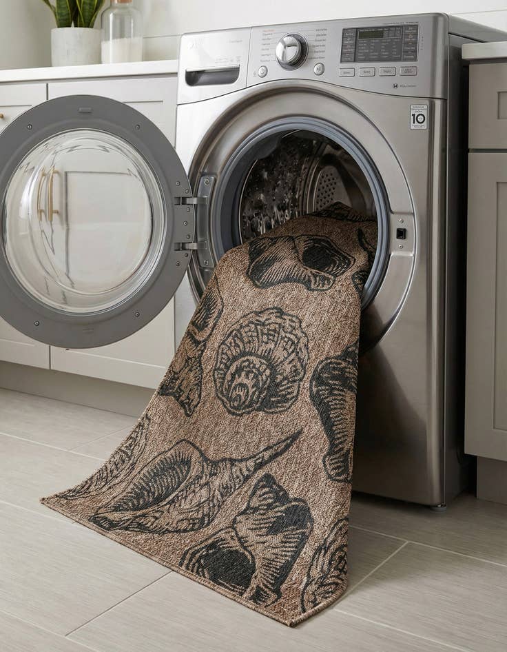 Detail image of 4' x 6'  Washable Coastal Indoor / Outdoor Rug