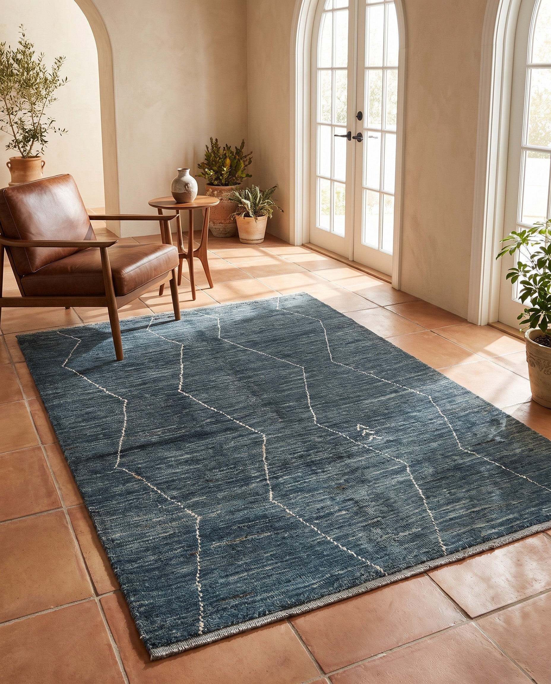 4' 5 x 6' 7 Hand Knotted Moroccan Wool Rug