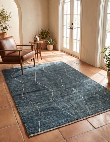 4' 5 x 6' 7 Hand Knotted Moroccan Wool Rug