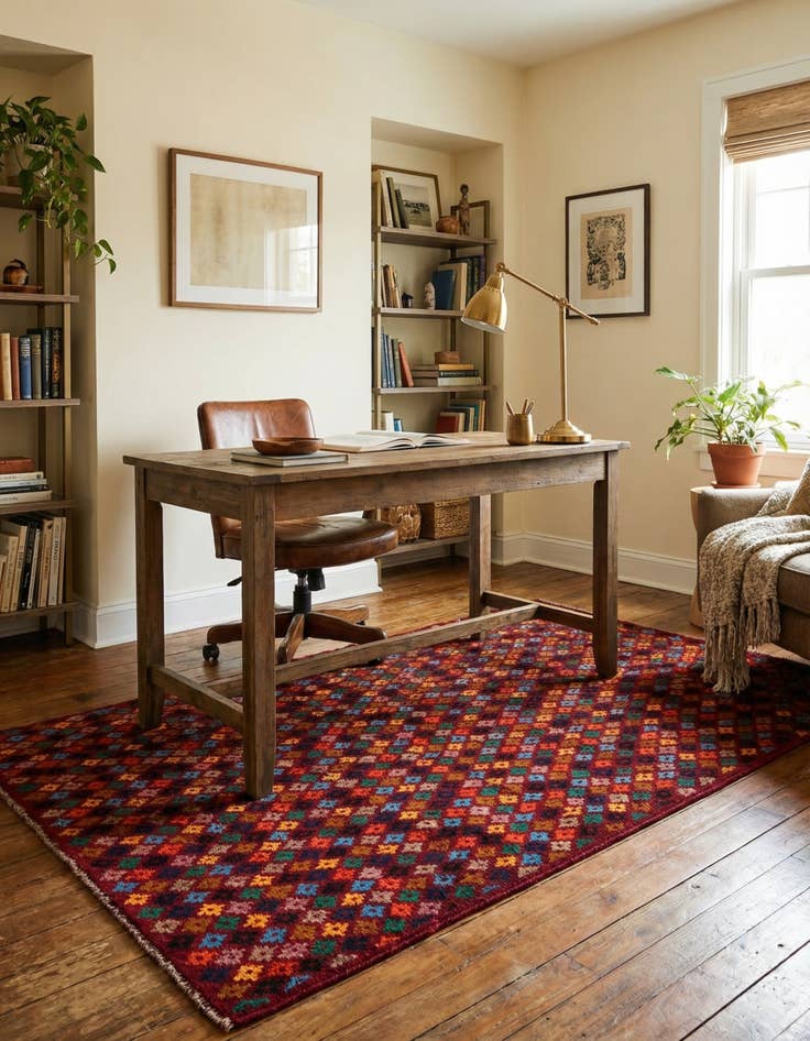 Detail image of 4' x 6'  Hand Knotted Balouch Wool Rug