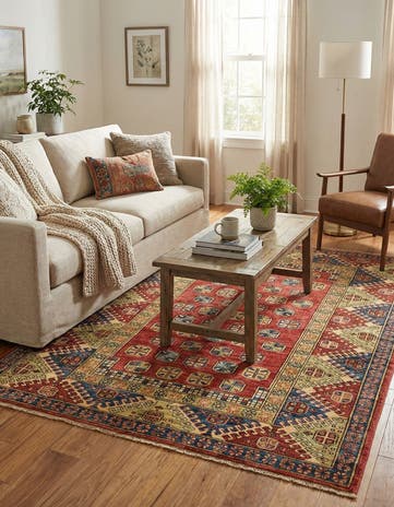 5' x 5' 10 Hand Knotted Kazak Oriental Rug