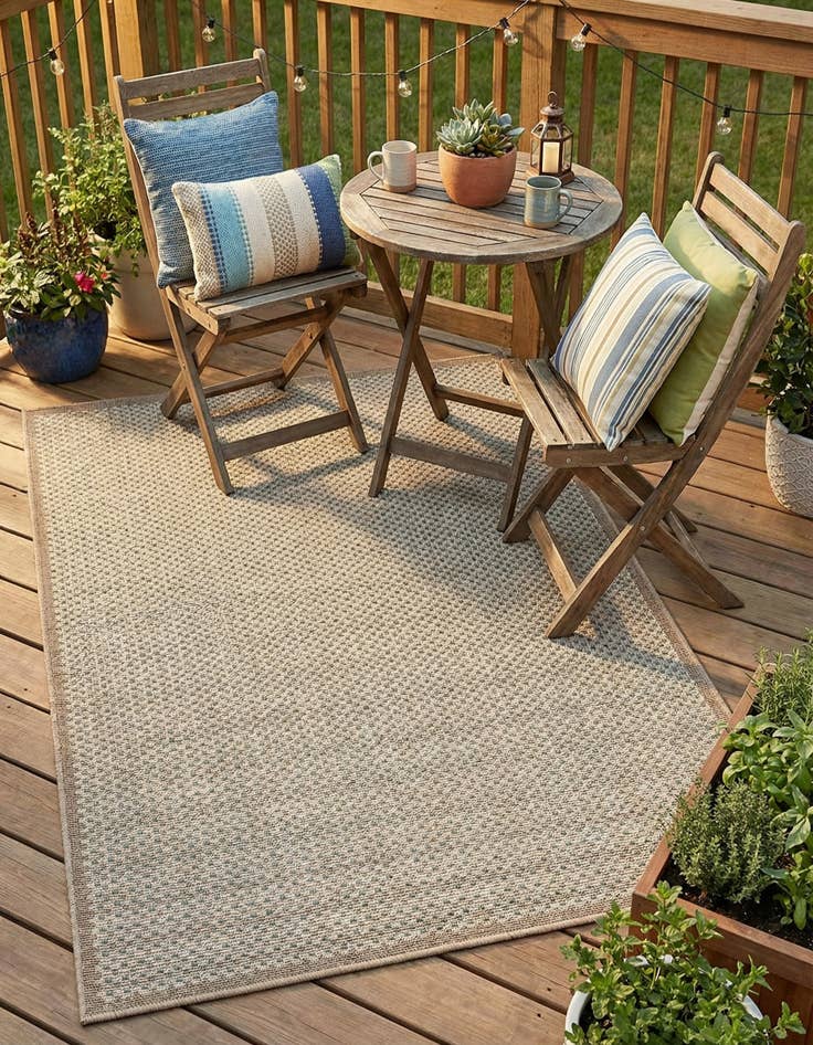Detail image of 4' x 6'  Washable Border Indoor / Outdoor Rug