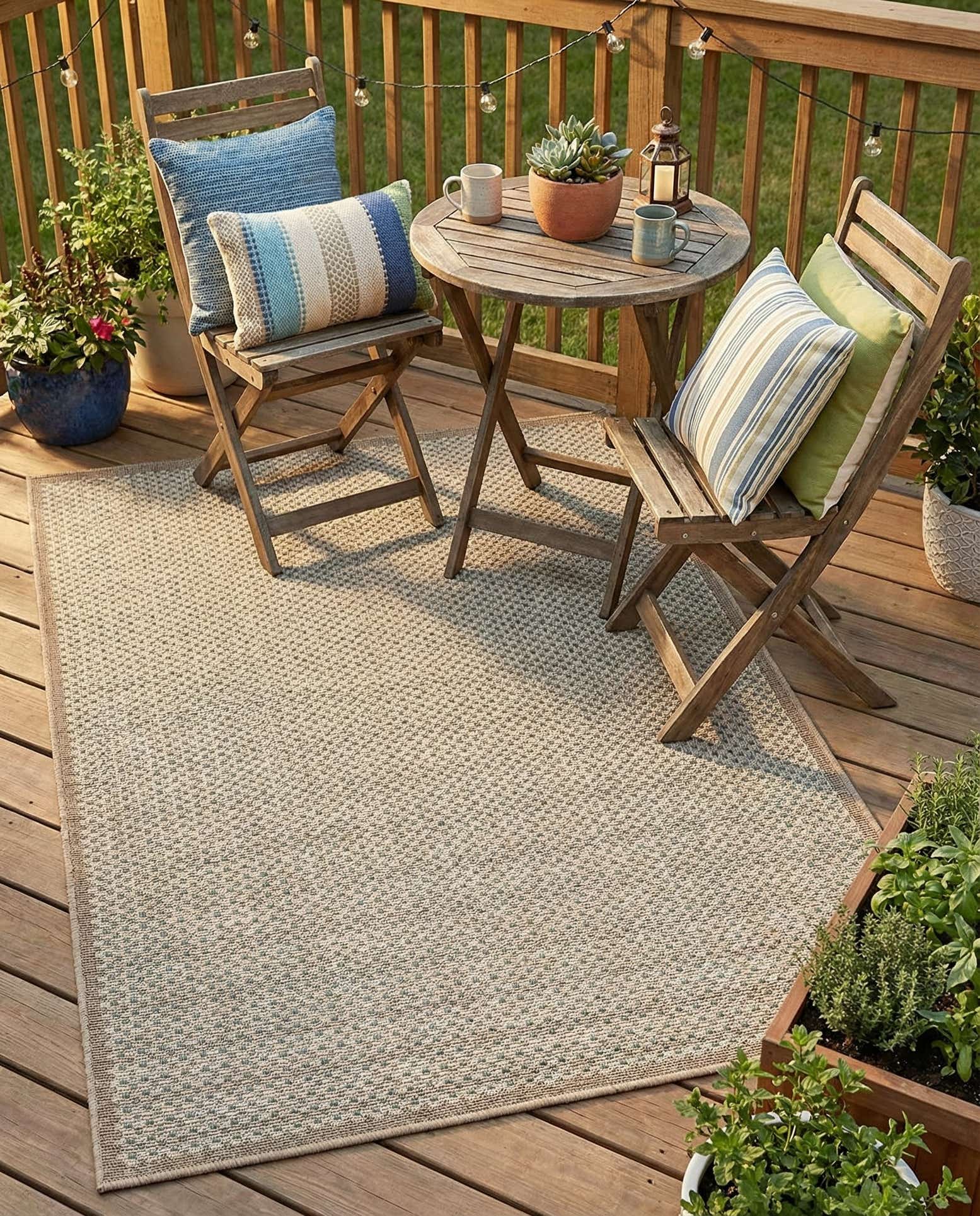 4' x 6' Easy-Clean Border Indoor / Outdoor Rug