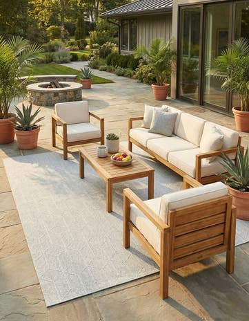 9' x 12' Easy-Clean Lattice Indoor / Outdoor Rug