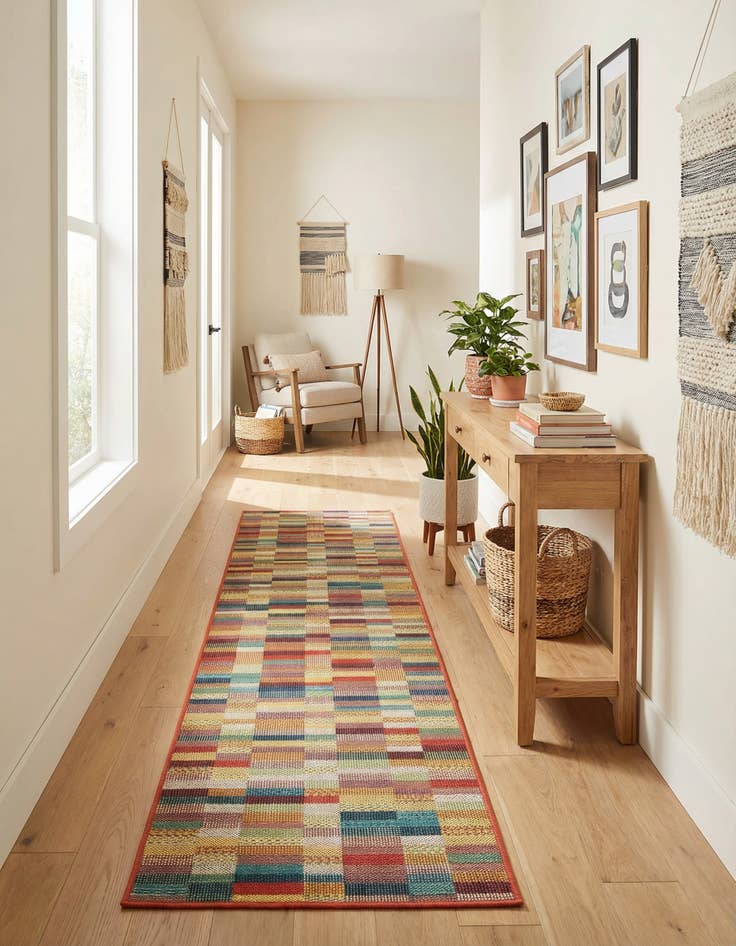 Detail image of  2' 7 x 10'  Washable Baja Indoor / Outdoor Runner Rug