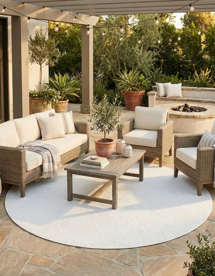 7' 10 x 7' 10 Easy-Clean Solid Indoor / Outdoor ...
