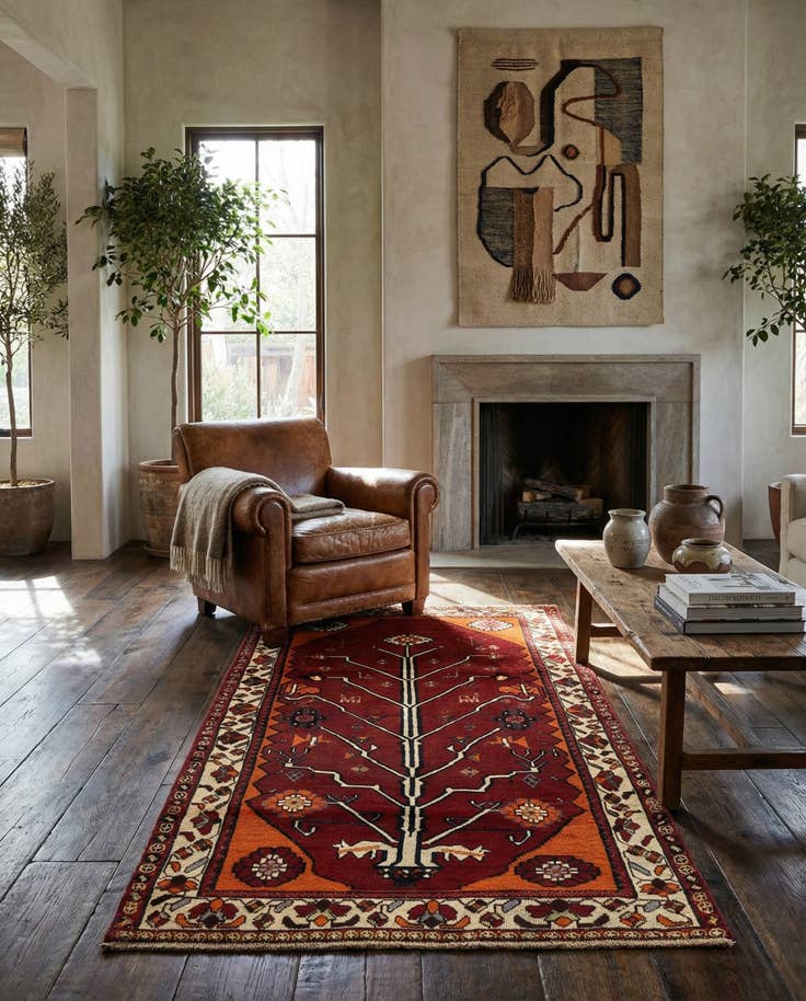 Detail image of 3' 6 x 6' Gabbeh Wool Rug