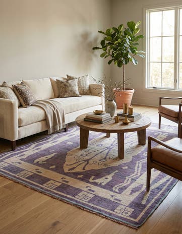8' 1 x 10' 4 Hand Knotted Oushak Wool Rug