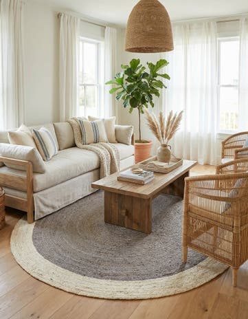 7' 10 x 10' Handmade Braided Jute Oval Rug
