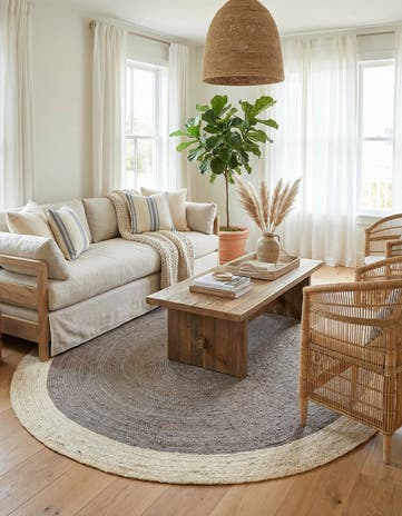7' 10 x 10' Handmade Braided Jute Oval Rug